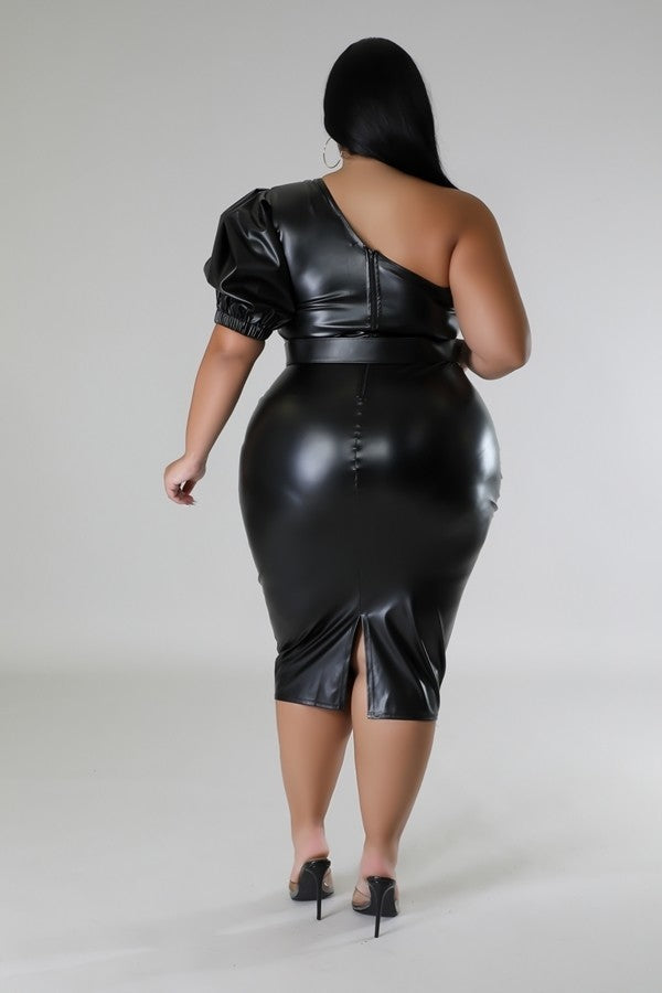 Unforgettable Faux Leather Semi-stretch Dress - Body By J'ne