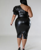 Unforgettable Faux Leather Semi-stretch Dress - Body By J'ne