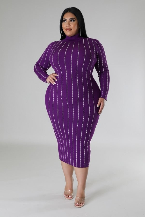 Turtle Neck Stretch Dress - Body By J'ne