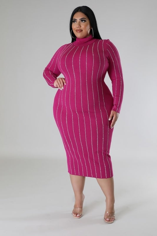 Turtle Neck Stretch Dress - Body By J'ne