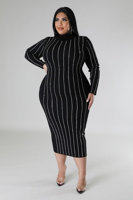 Turtle Neck Stretch Dress - Body By J'ne