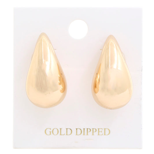 Teardrop Puff Gold Dipped Earring - Body By J'ne