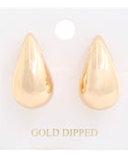 Teardrop Puff Gold Dipped Earring - Body By J'ne