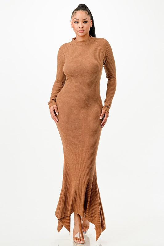 Soft Faux Wool Long Dress - Body By J'ne