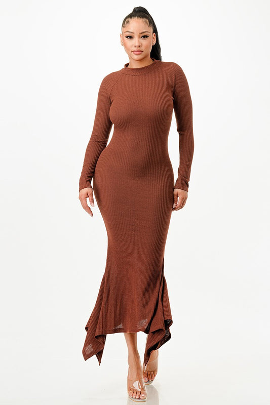 Soft Faux Wool Long Dress - Body By J'ne