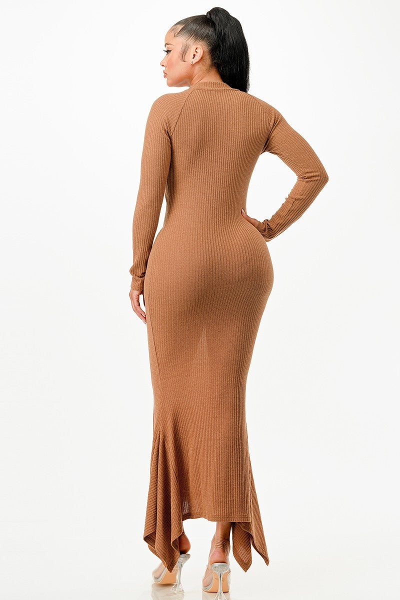 Soft Faux Wool Long Dress - Body By J'ne
