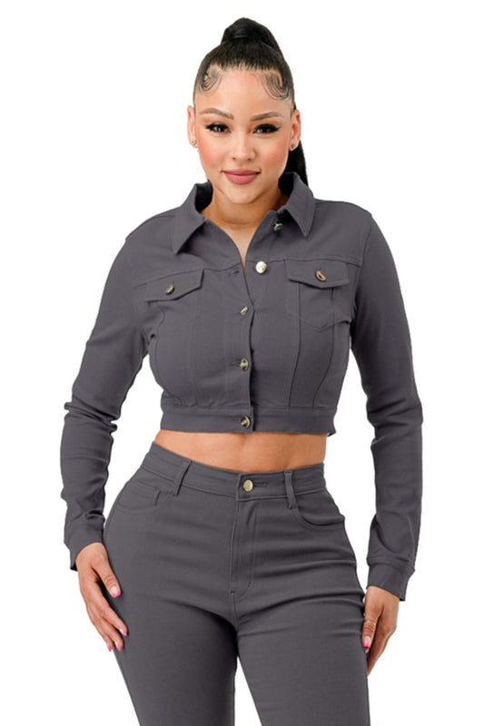 Super Stretchy Cropped Jacket - Body By J'ne