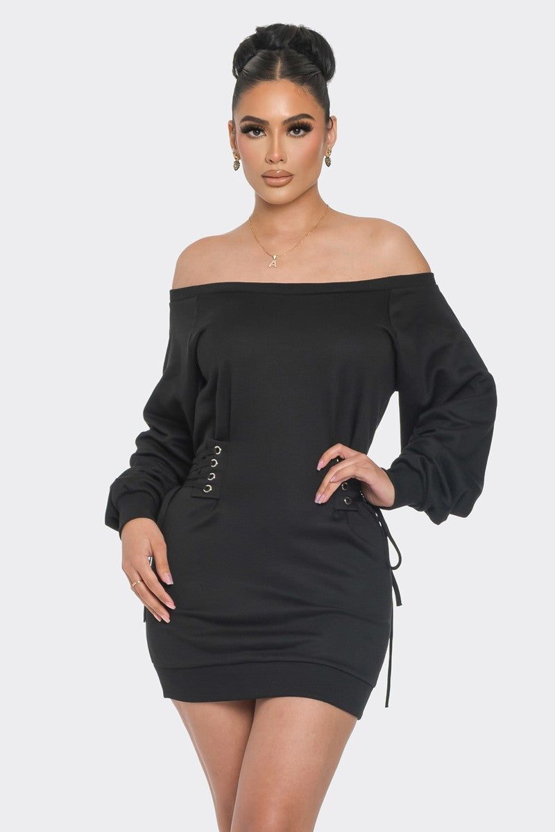 Off Shoulder Mini Dress - Body By J'ne