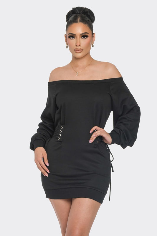 Off Shoulder Mini Dress - Body By J'ne