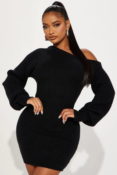 Sweater Knit Mini Dress - Body By J'ne