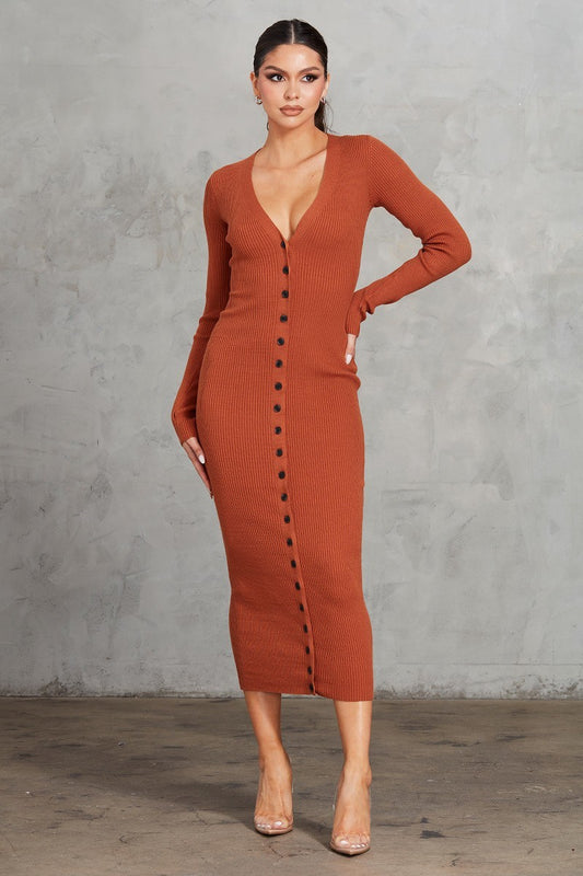 Ribbed Midi Dress - Body By J'ne