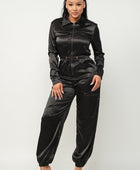 Front Zipper Pockets Top And Pants Jumpsuit - Body By J'ne