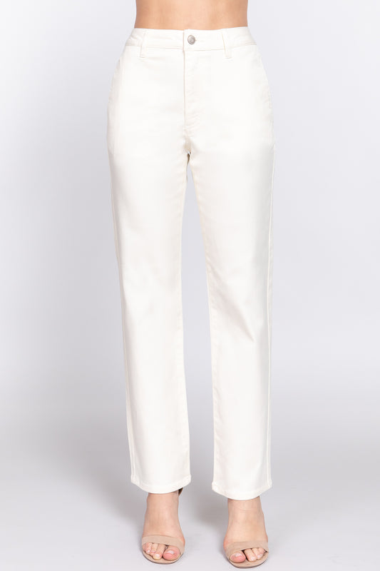 Straight Fit Twill Long Pants - Body By J'ne