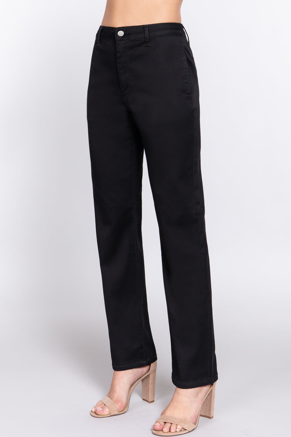 Straight Fit Twill Long Pants - Body By J'ne