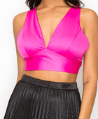 Smock V-neck Satin Bra Top - Body By J'ne