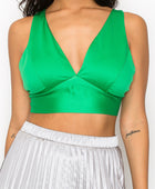 Smock V-neck Satin Bra Top - Body By J'ne