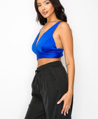 Smock V-neck Satin Bra Top - Body By J'ne