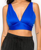 Smock V-neck Satin Bra Top - Body By J'ne