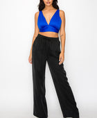 Smock V-neck Satin Bra Top - Body By J'ne