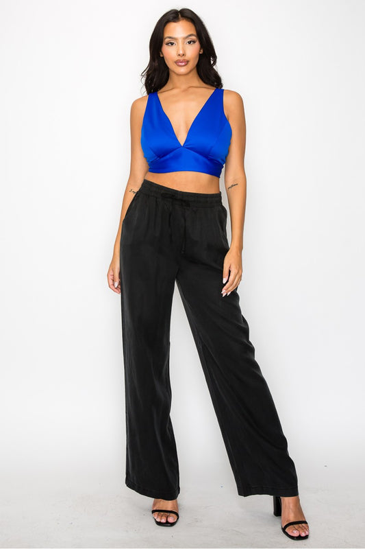 Smock V-neck Satin Bra Top - Body By J'ne