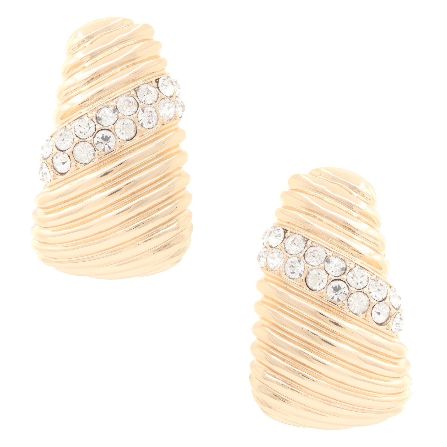 Lined Crystal Metal Earring - Body By J'ne