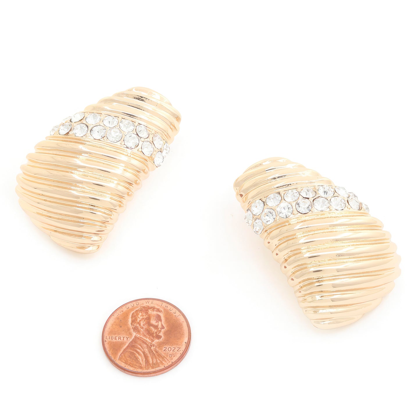 Lined Crystal Metal Earring - Body By J'ne