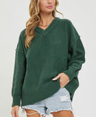 V Neck Oversized Sweater - Body By J'ne