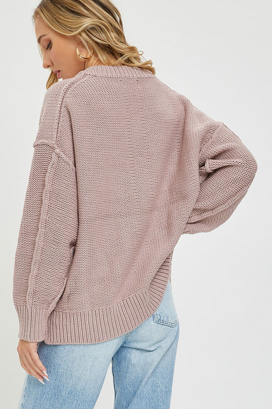 V Neck Oversized Sweater - Body By J'ne