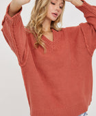 V Neck Oversized Sweater - Body By J'ne