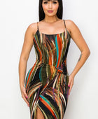 Split Thigh Multicolor Long Dress - Body By J'ne