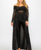 Plus Mesh Glitter See-through -cross Shoulder Wrap Maxi Dress - Body By J'ne