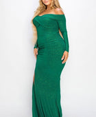 Plus Long Sleeve Off Shoulder Night Party Maxi Dress - Body By J'ne