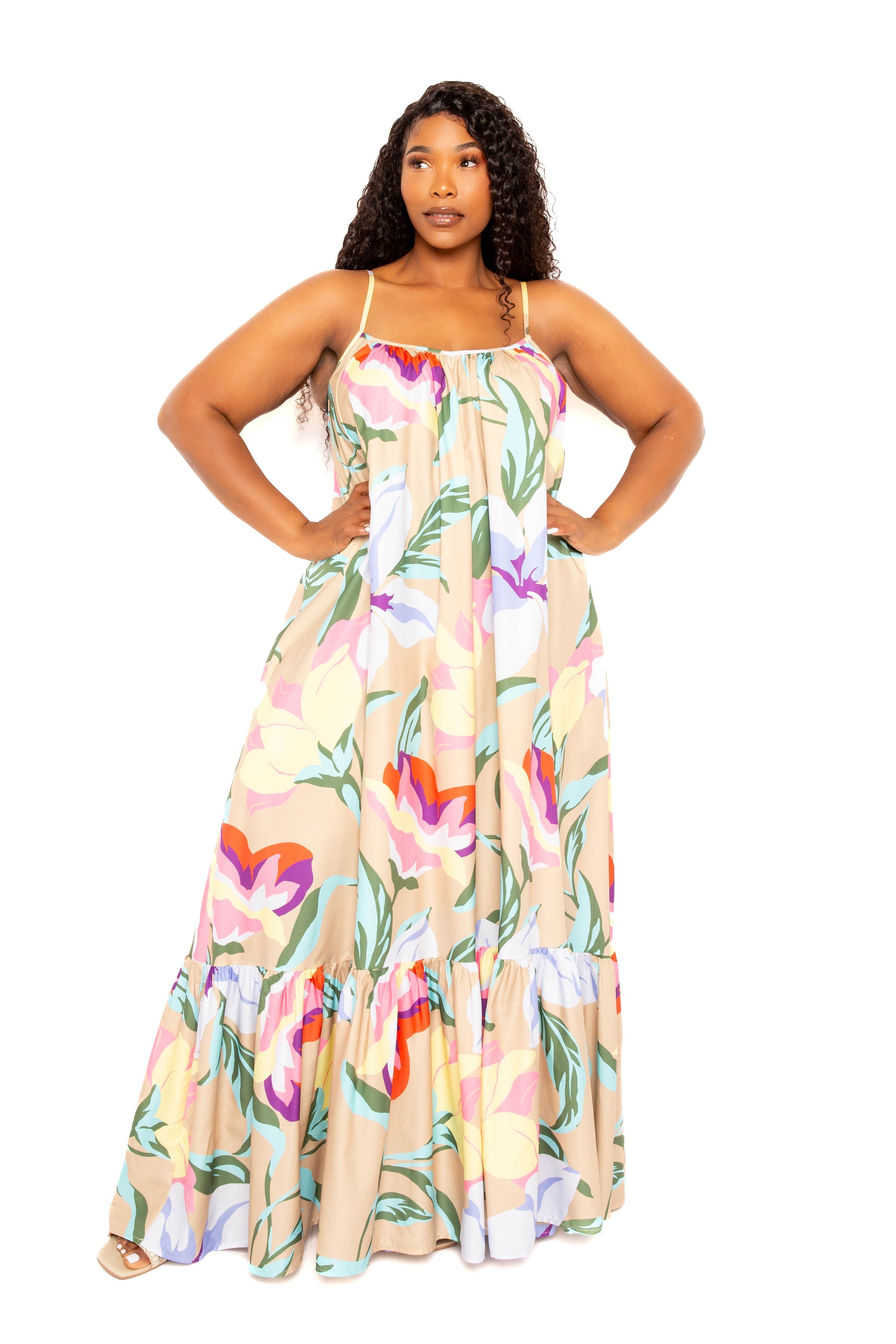 Printed Voluminous Maxi Dress - Body By J'ne