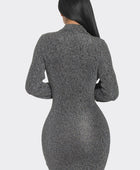 Mock Neck Long Sleeve Mini Dress - Body By J'ne