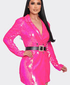 Pearl Belted Sequin Blazer Mini Dress - Body By J'ne