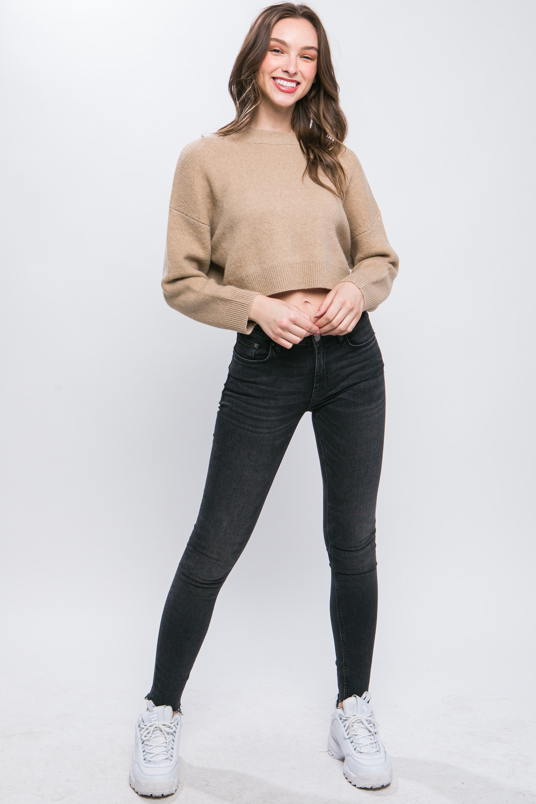 Wool Blend Cropped Sweater Top - Body By J'ne