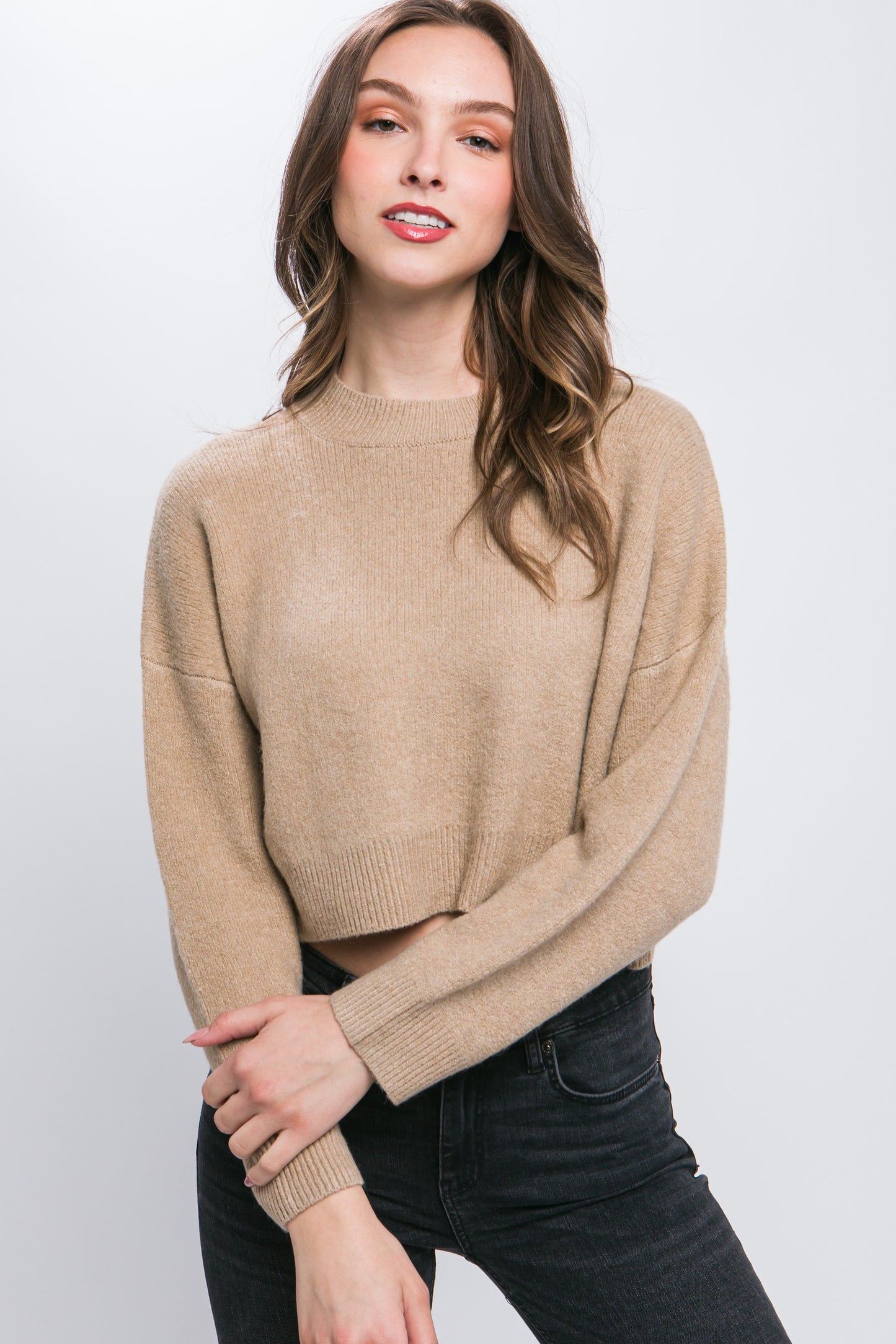 Wool Blend Cropped Sweater Top - Body By J'ne
