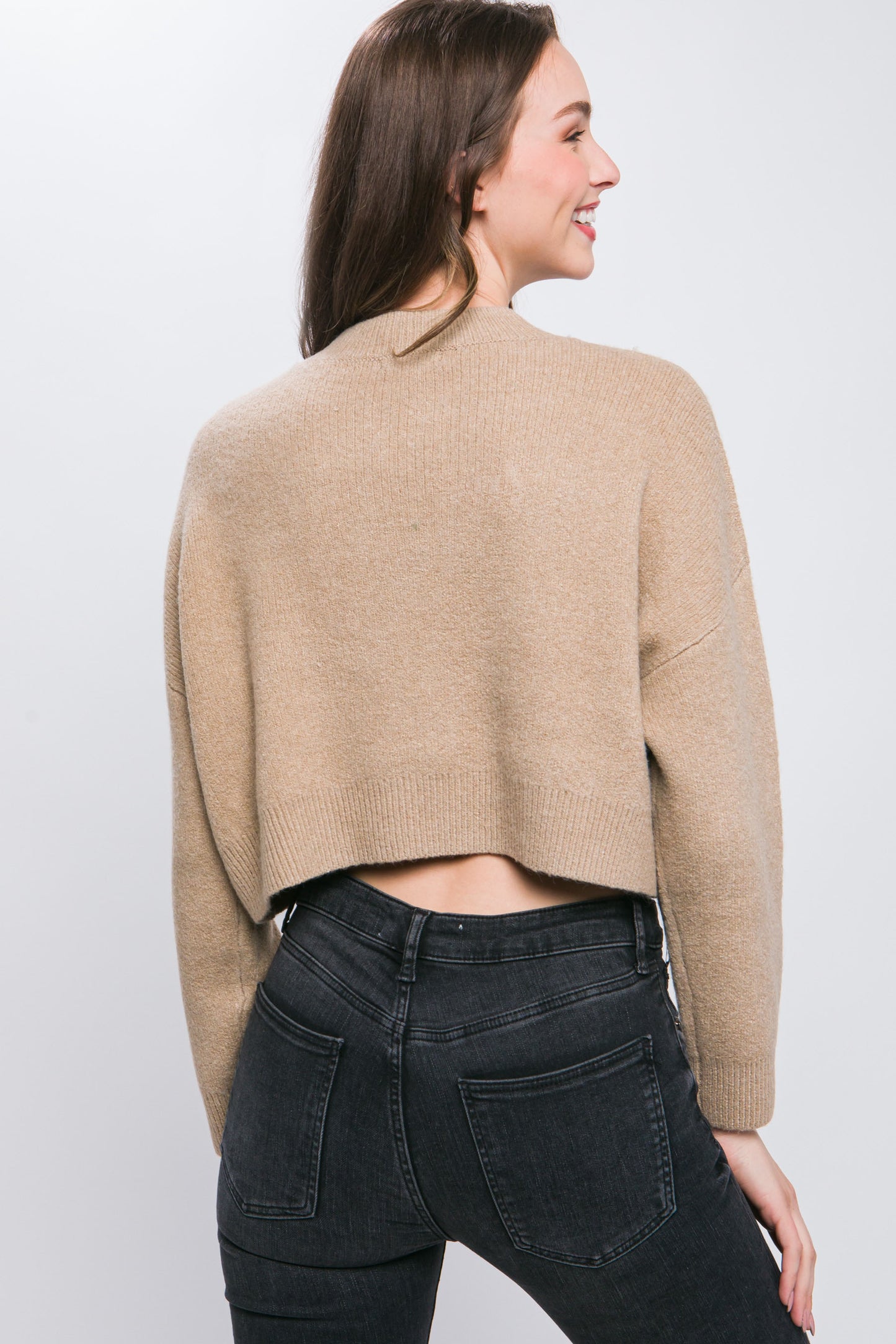 Wool Blend Cropped Sweater Top - Body By J'ne