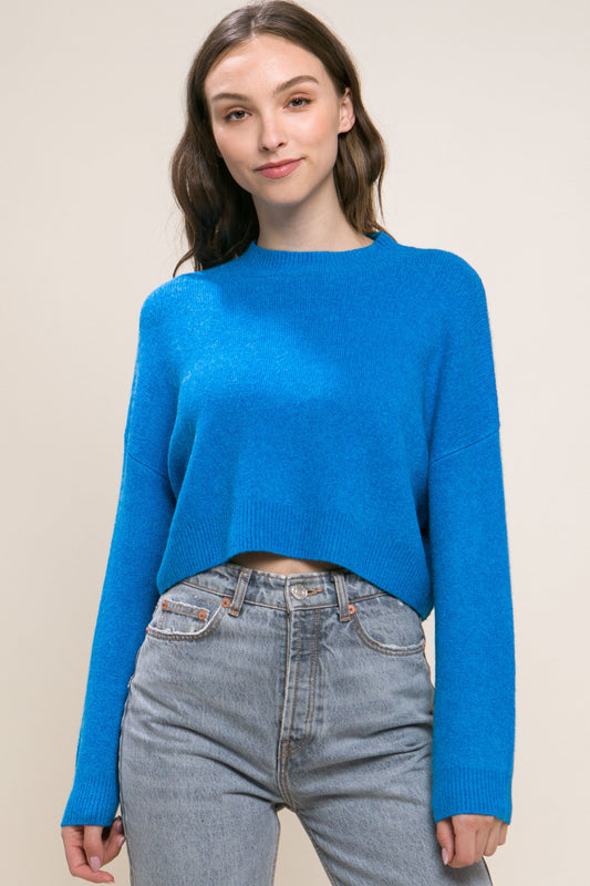 Wool Blend Cropped Sweater Top - Body By J'ne