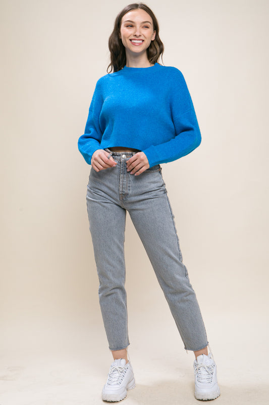 Wool Blend Cropped Sweater Top - Body By J'ne