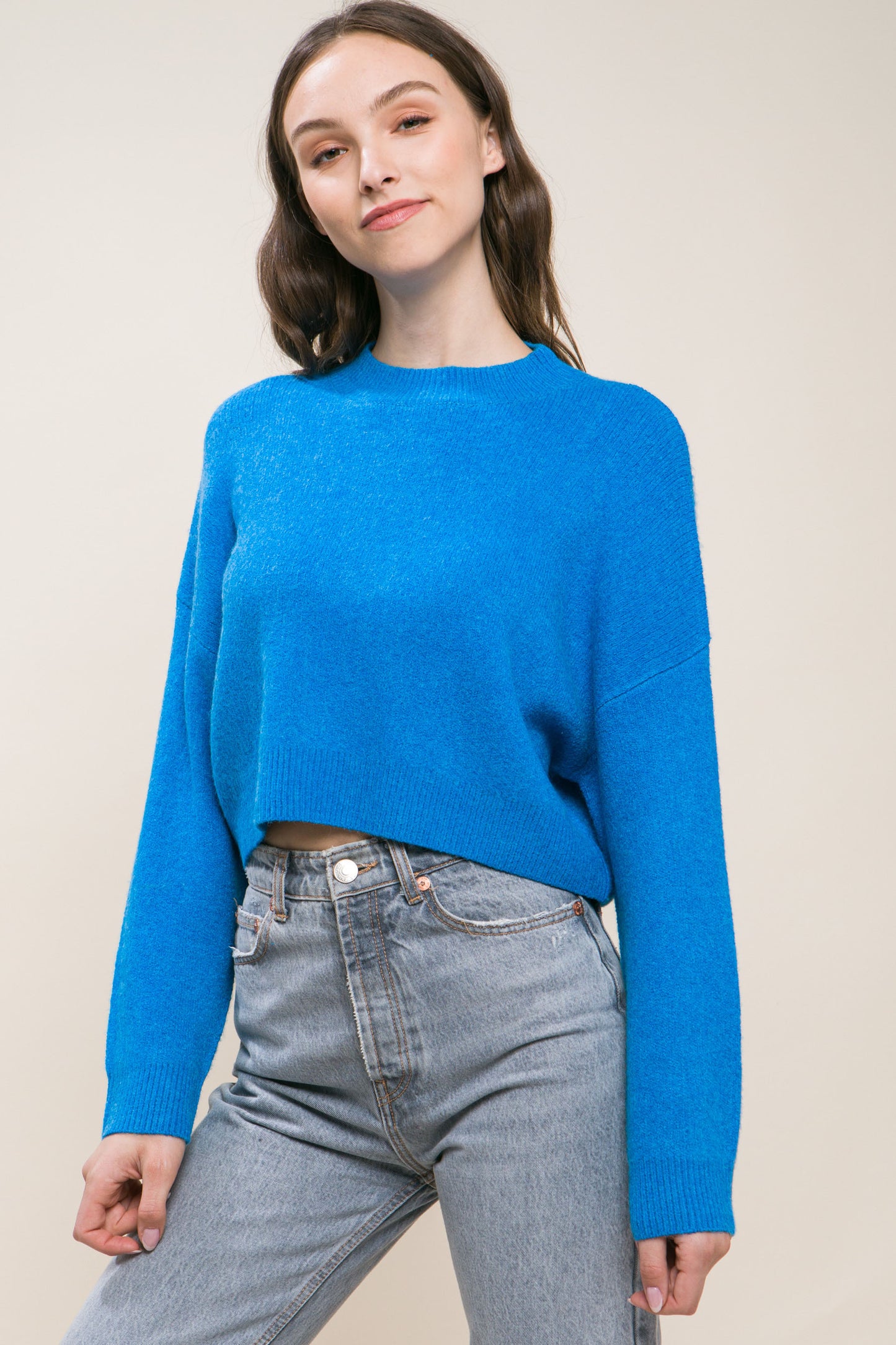 Wool Blend Cropped Sweater Top - Body By J'ne