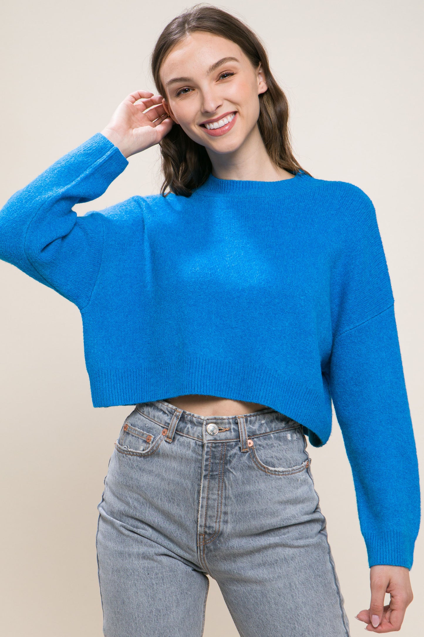 Wool Blend Cropped Sweater Top - Body By J'ne