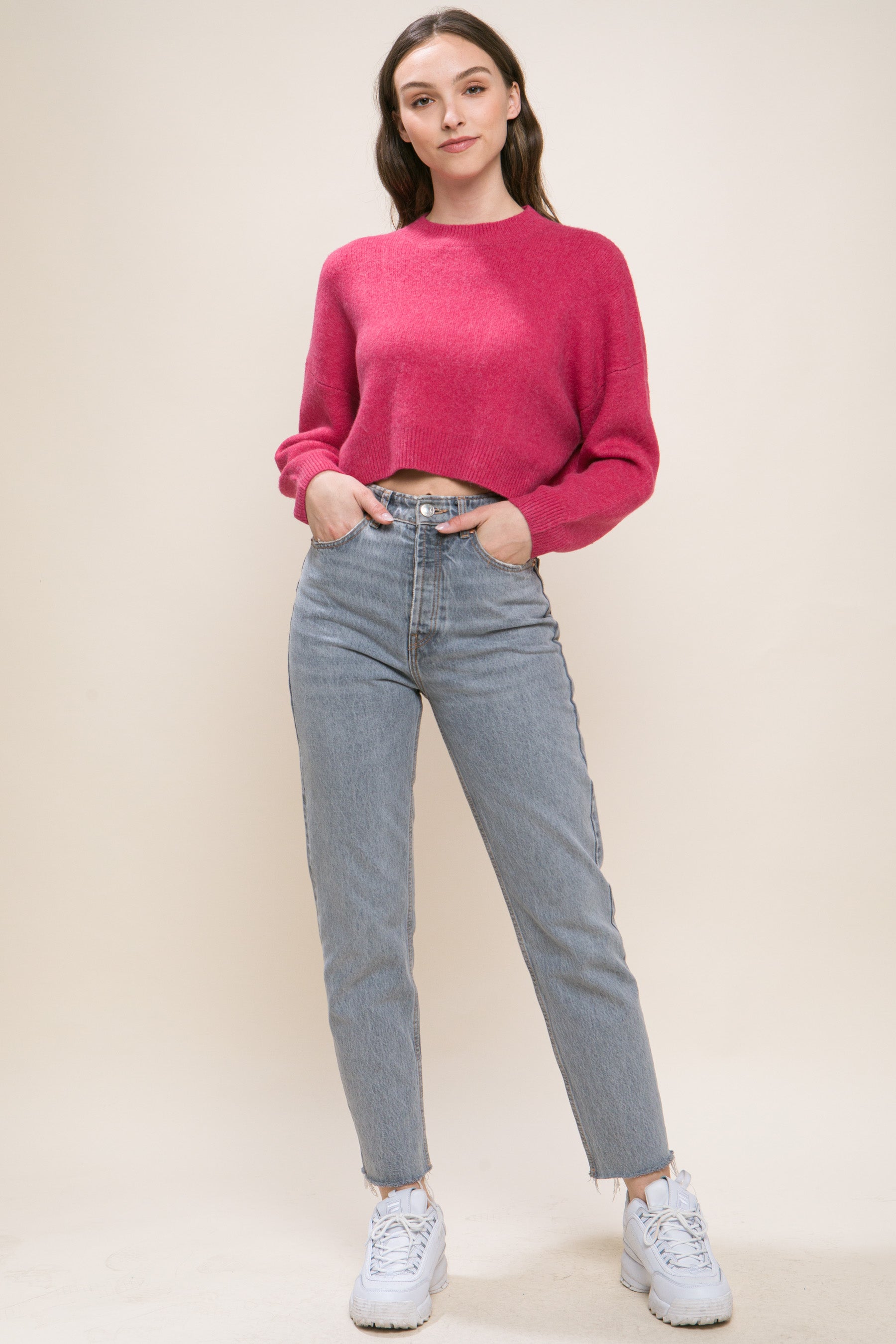 Wool Blend Cropped Sweater Top - Body By J'ne