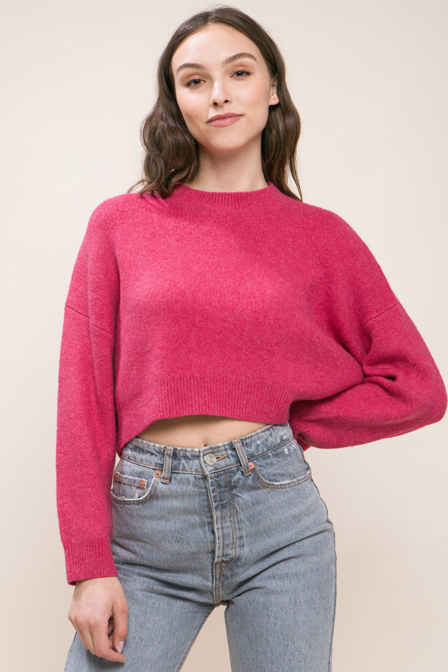 Wool Blend Cropped Sweater Top - Body By J'ne