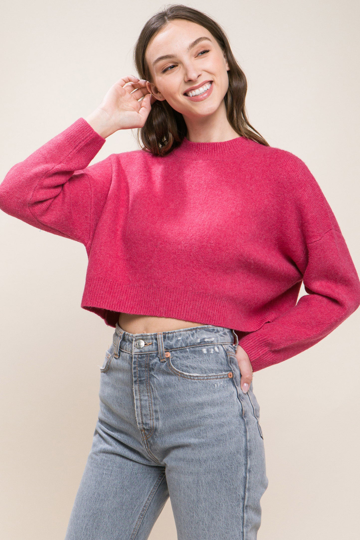 Wool Blend Cropped Sweater Top - Body By J'ne