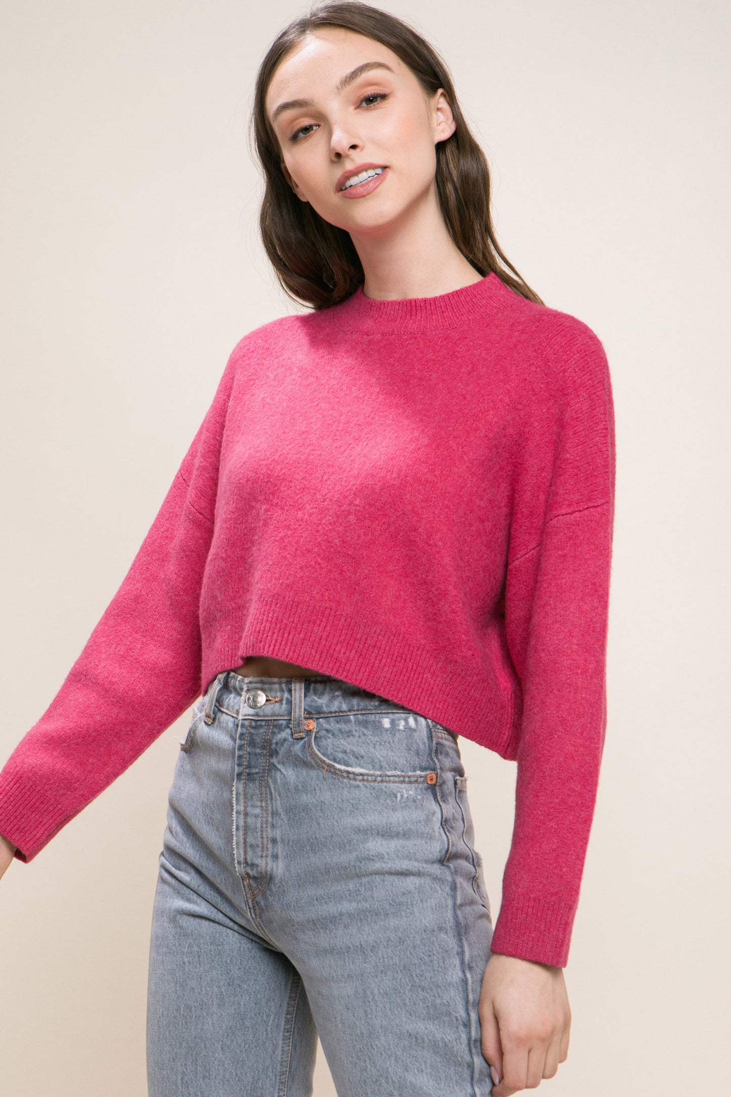 Wool Blend Cropped Sweater Top - Body By J'ne