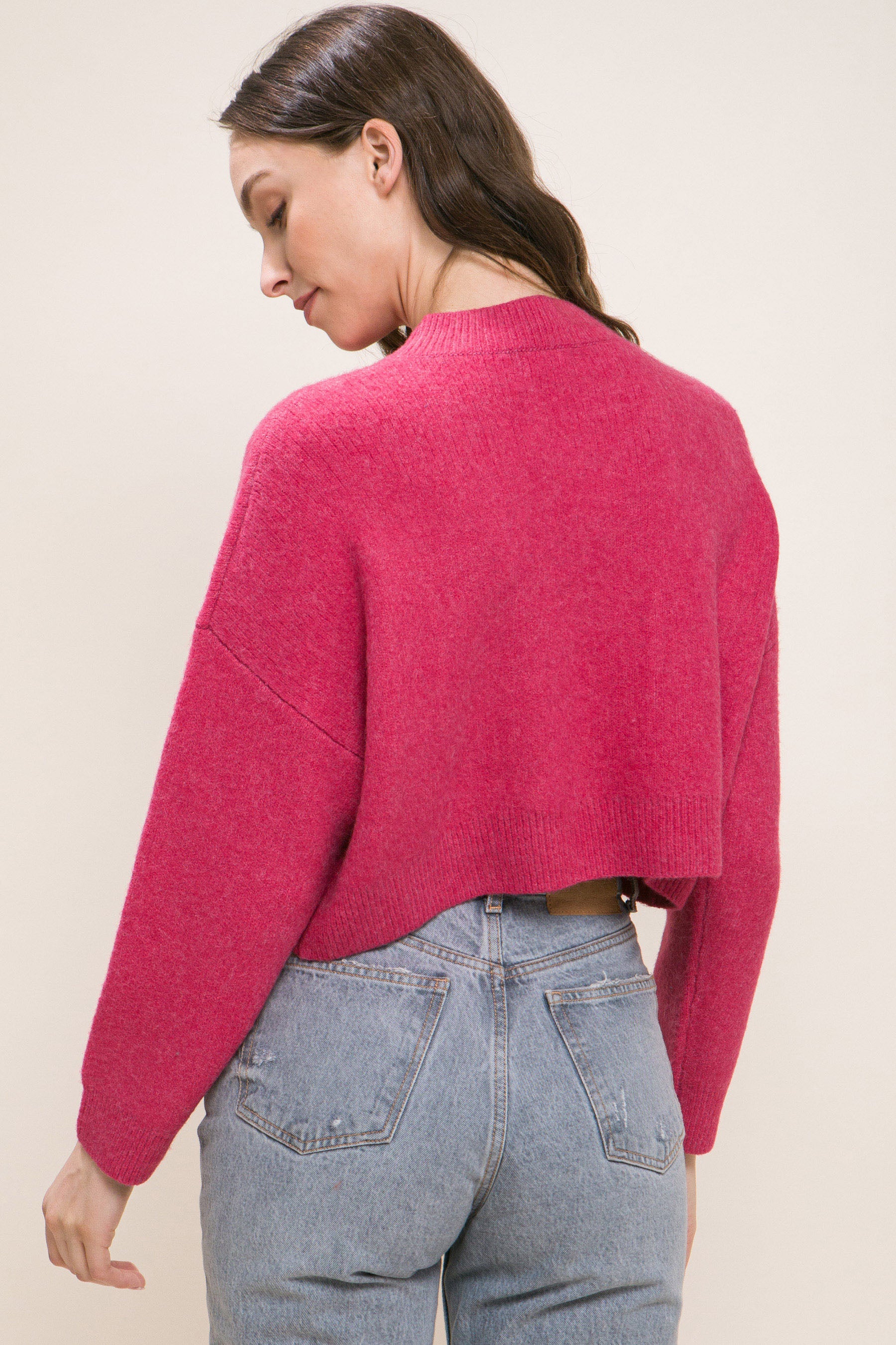 Wool Blend Cropped Sweater Top - Body By J'ne