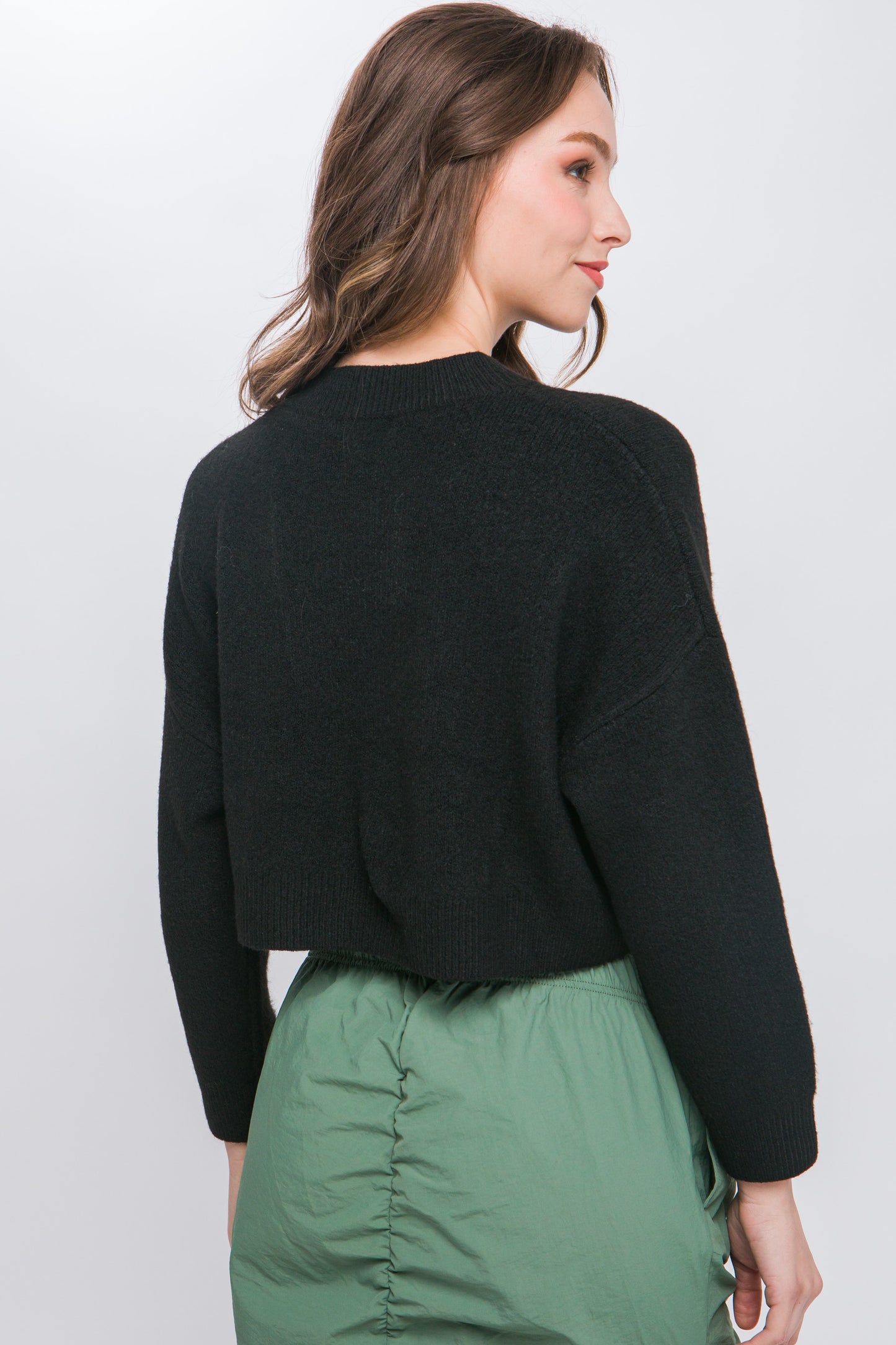 Wool Blend Cropped Sweater Top - Body By J'ne