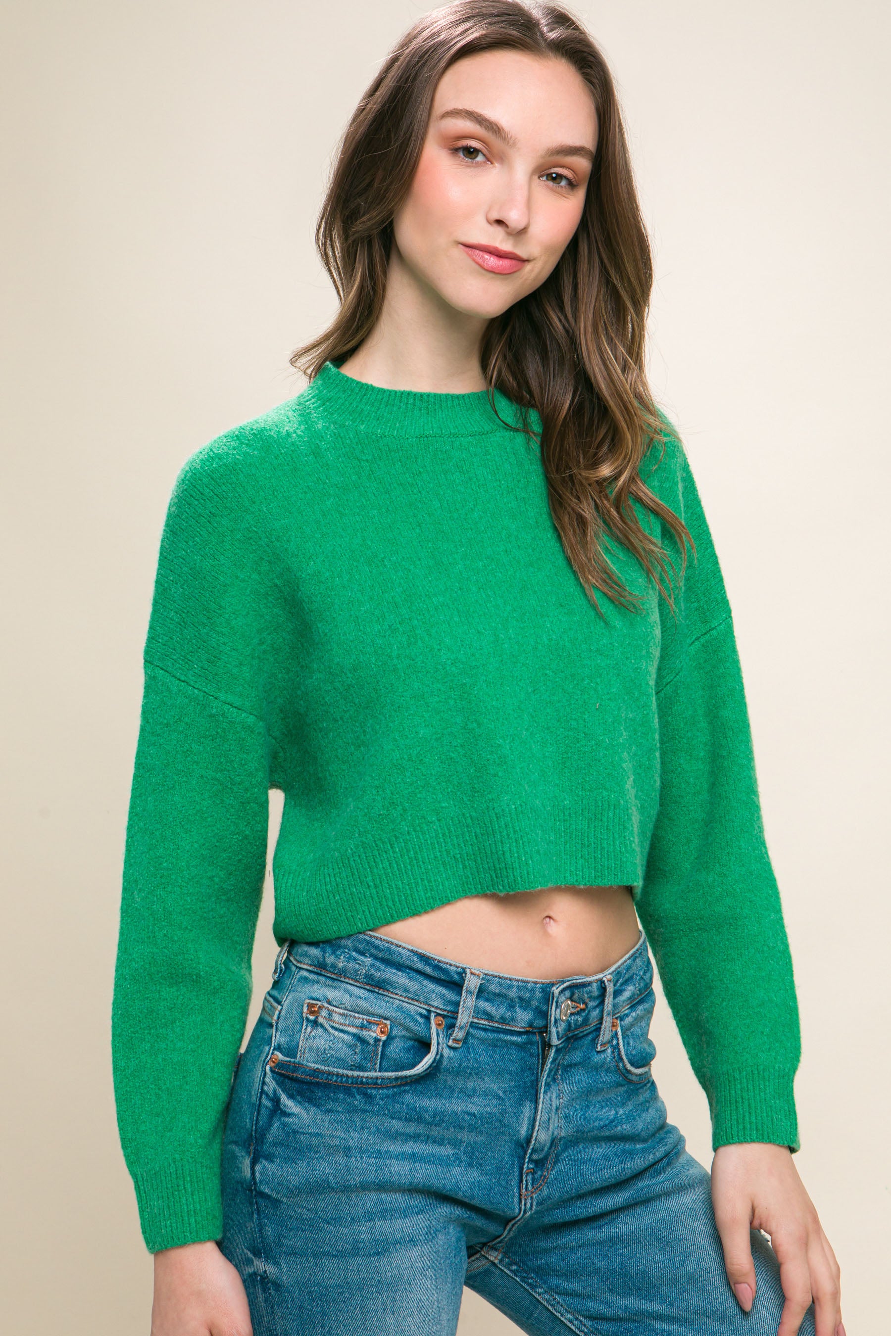 Wool Blend Cropped Sweater Top - Body By J'ne