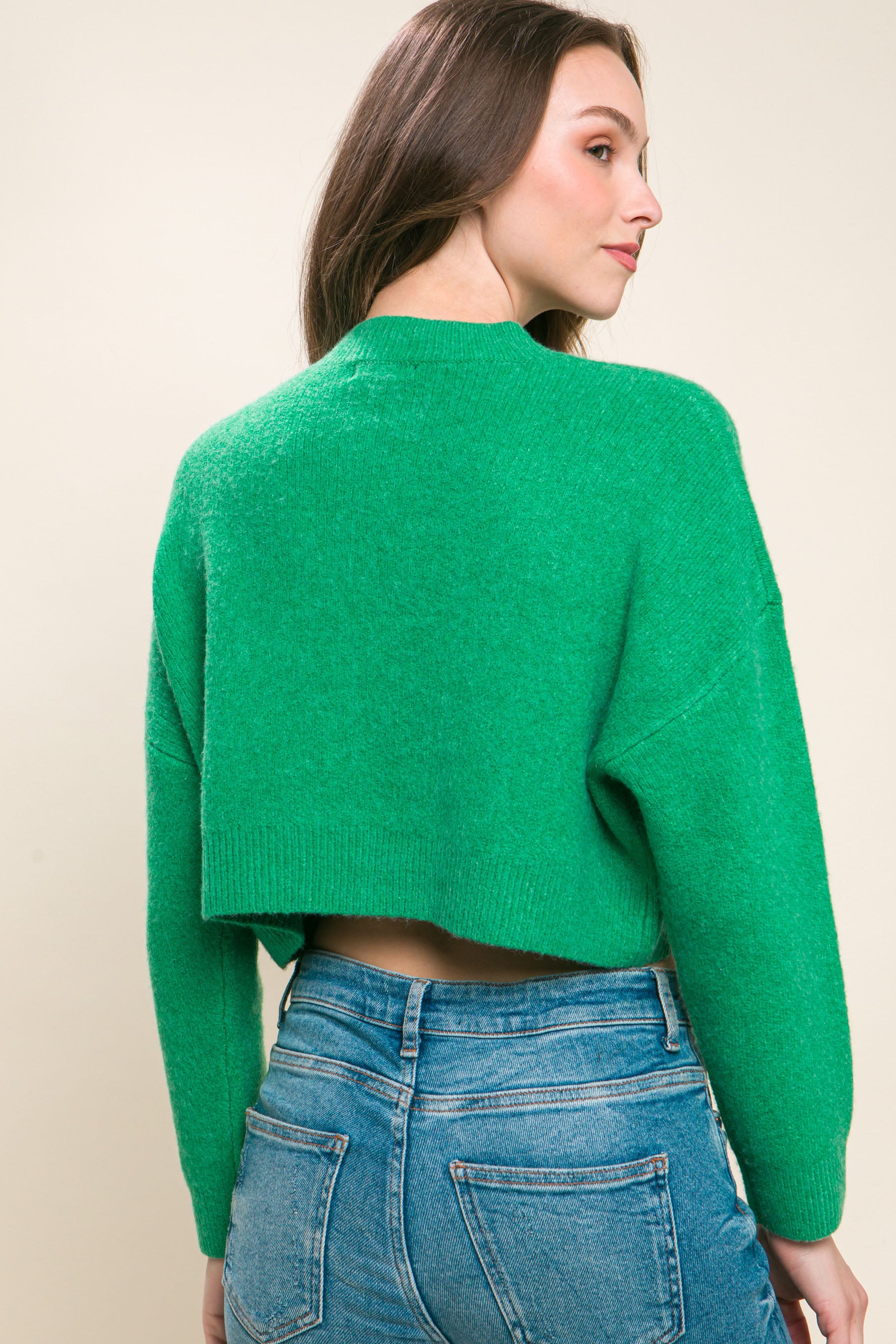 Wool Blend Cropped Sweater Top - Body By J'ne